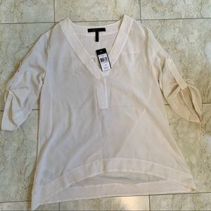 BCBGMaxAzria Ivory Three-Quarter Sleeve Tee - XS